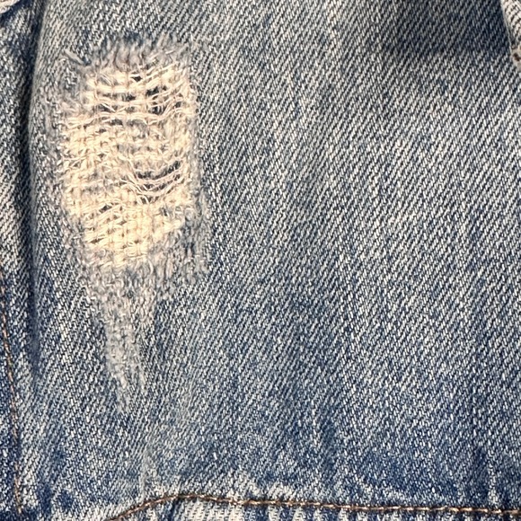 Madewell Distressed Jean Jacket XXS Medium Wash Denim C5791 Cotton Trucker - Picture 8 of 10